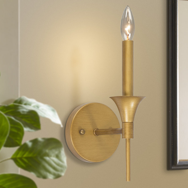 House of Hampton® Eyler 1 Light Dimmable Gold Candle Wall Light